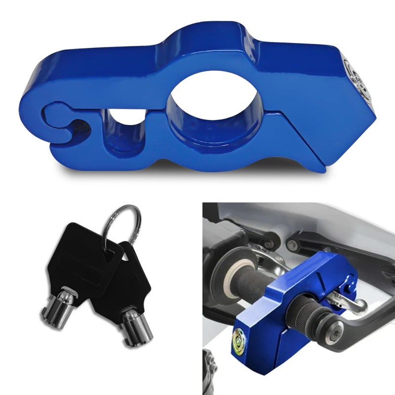 Hirificing Heavy Duty AntiTheft Throttle and Brake Lock Motorcycle Security for Dirt Bikes Mopeds Scooters Blue - Image 2