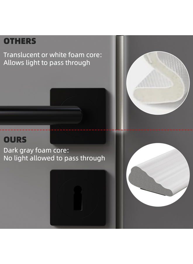 MUSRCYIO 118" Wedge Weather Stripping Door Seal Strip for Door Frame & Window,Self Adhesive Window Insulation Draft Stopper Seal for Winter,Gray Foam Door Gap Filler for Soundproofing Light Blocker,Black - Image 5