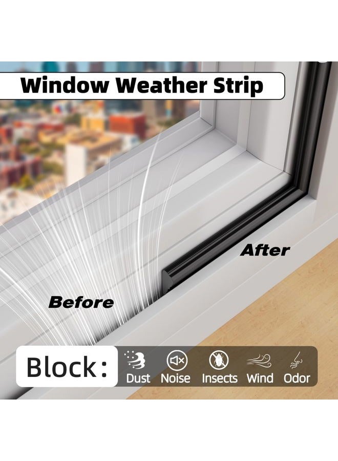 MUSRCYIO 118" Wedge Weather Stripping Door Seal Strip for Door Frame & Window,Self Adhesive Window Insulation Draft Stopper Seal for Winter,Gray Foam Door Gap Filler for Soundproofing Light Blocker,Black - Image 4