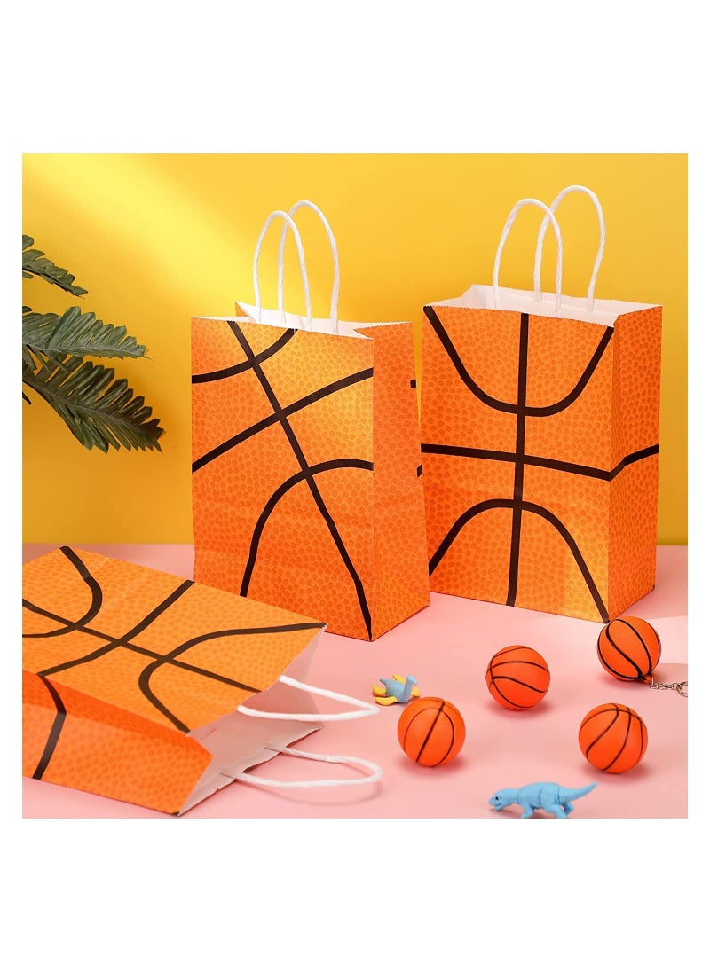 SYOSI - 12 Pcs Basketball Party Bags Baseball Gift Goodie Favor Bags Basketball Treat Candy Goody Bags Party Decorations Basketball Birthday Bag with Handle for Kids Basketball Theme Birthday - Image 1