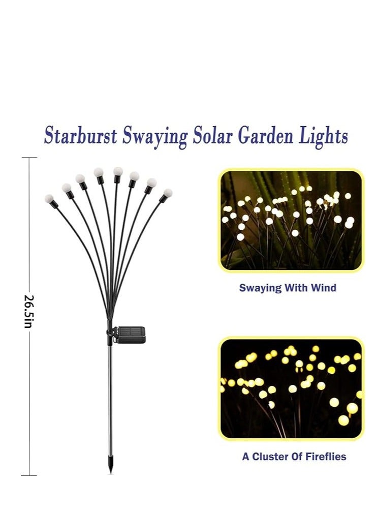 Generic 2 Pack Solar Garden Lights for Outdoor, Upgraded 8 LED Firefly Solar Swaying Lights, Sway by Wind, Waterproof Outdoor Lights Solar Powered for Yard Patio Pathway Decoration (Warm White)  - Image 3