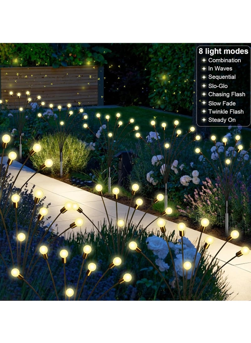 Generic 2 Pack Solar Garden Lights for Outdoor, Upgraded 8 LED Firefly Solar Swaying Lights, Sway by Wind, Waterproof Outdoor Lights Solar Powered for Yard Patio Pathway Decoration (Warm White)  - Image 1
