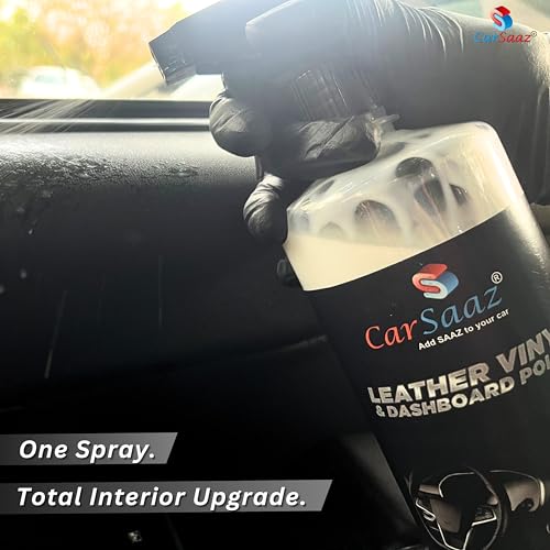 CAR SAAZ Car Dashboard Polish 1L with Applicator & Microfiber Cloth | Leather, Vinyl & Dashboard Polish | Polish for Car Interior, Seats, Plastic, Rubber, Door Panels & More | Restore, Shine & Protect - Image 3