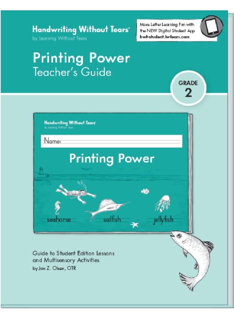 Handwriting Without Tears Learning Without Tears - Printing Power Teacher's Guide, Current Edition - Handwriting Without Tears Series - 2nd Grade Writing Book - Writing and Language Arts Lessons - for School or Home Use