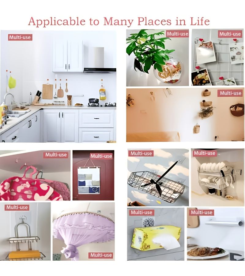 37 Transparent Strong Adhesive Hooks No Drilling Wall Safe High Load Bearing - Image 2