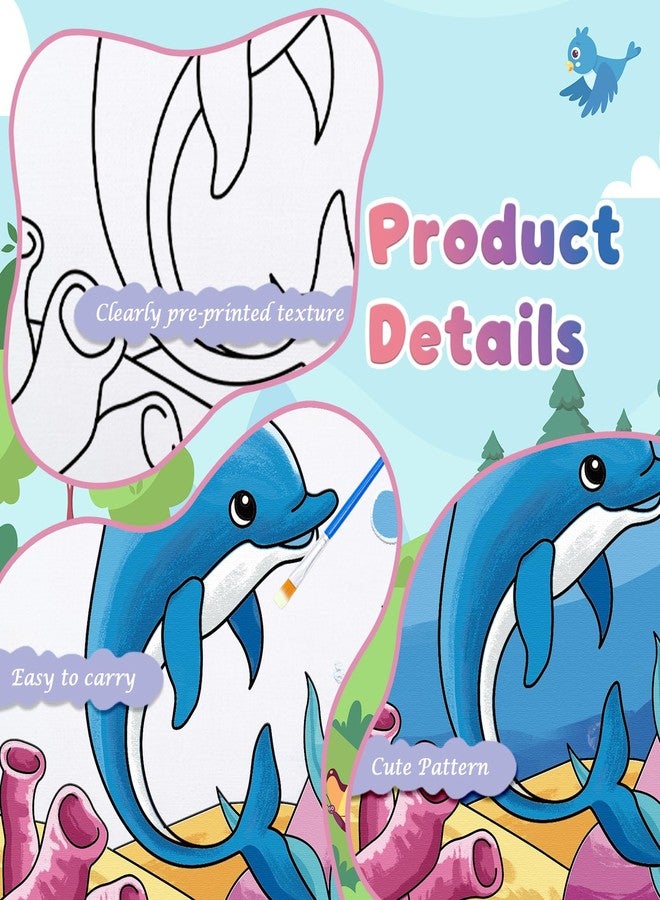 Anseal 12 Packs Pre Drawn Canvas to Paint, 4" X 4" Animal Pre-Printed Canvas Paint Party for Kids, Stretched Outline Painting Boards for Beginners, Students, Party Favor - Image 4