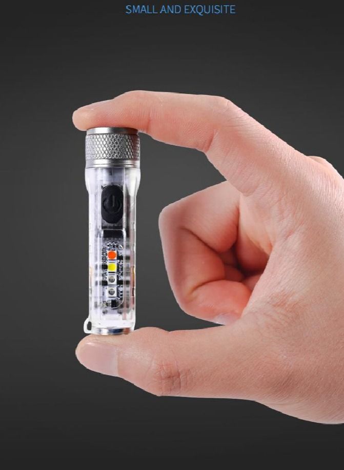 Mini Outdoor Camping Searchlight TYPE-C Rechargeable Mini Portable LED Flashlight Keychain Flashlight 11 Lighting Modes - Image 2