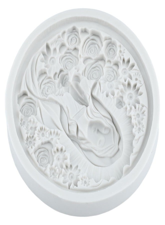 MYPRACS Religious Virgin Mary Silicone Mold Virgin Mary Cameo Photo Frame Fondant Molds For Cake Decoration Cupcake Topper Sugar Craft Candy Polymer Clay Chocolate Gum Paste - Image 5