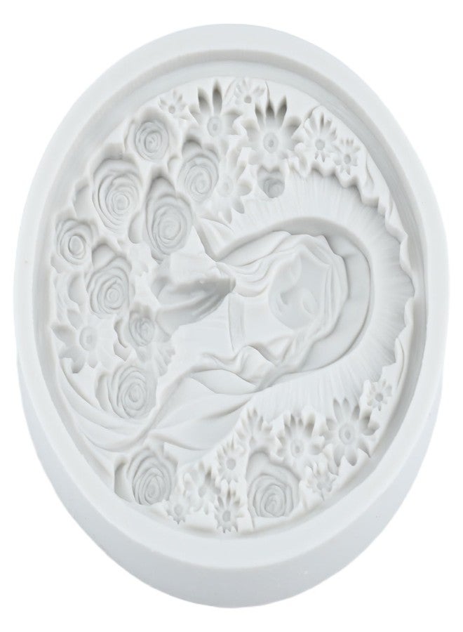 MYPRACS Religious Virgin Mary Silicone Mold Virgin Mary Cameo Photo Frame Fondant Molds For Cake Decoration Cupcake Topper Sugar Craft Candy Polymer Clay Chocolate Gum Paste - Image 3