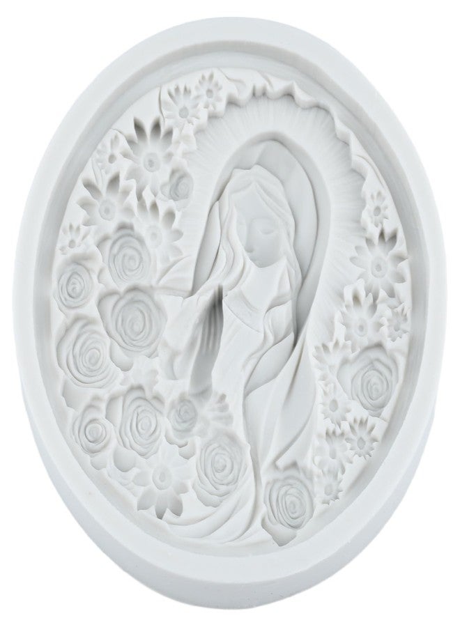 MYPRACS Religious Virgin Mary Silicone Mold Virgin Mary Cameo Photo Frame Fondant Molds For Cake Decoration Cupcake Topper Sugar Craft Candy Polymer Clay Chocolate Gum Paste - Image 4