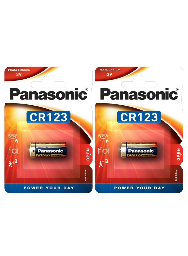 Panasonic 2-Pieces Panasonic CR123A Lithium 3V Batteries - Image 1