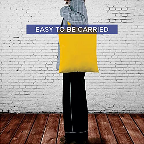 Lify Cotton Canvas Tote Bags Bulk Shopping Bag for Crafts, DIY Reusable Grocery Bag, 14 X 16 Inch – 3 Piece Pack (Yellow- 3Pcs, 14’’ (35.56 CM) x 16’’ (40.64 CM)) - Image 2