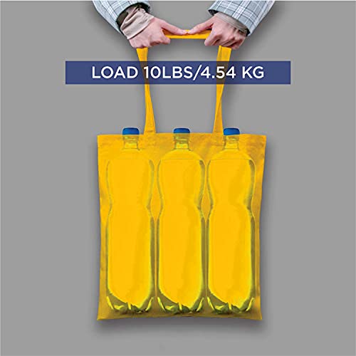 Lify Cotton Canvas Tote Bags Bulk Shopping Bag for Crafts, DIY Reusable Grocery Bag, 14 X 16 Inch – 3 Piece Pack (Yellow- 3Pcs, 14’’ (35.56 CM) x 16’’ (40.64 CM)) - Image 3