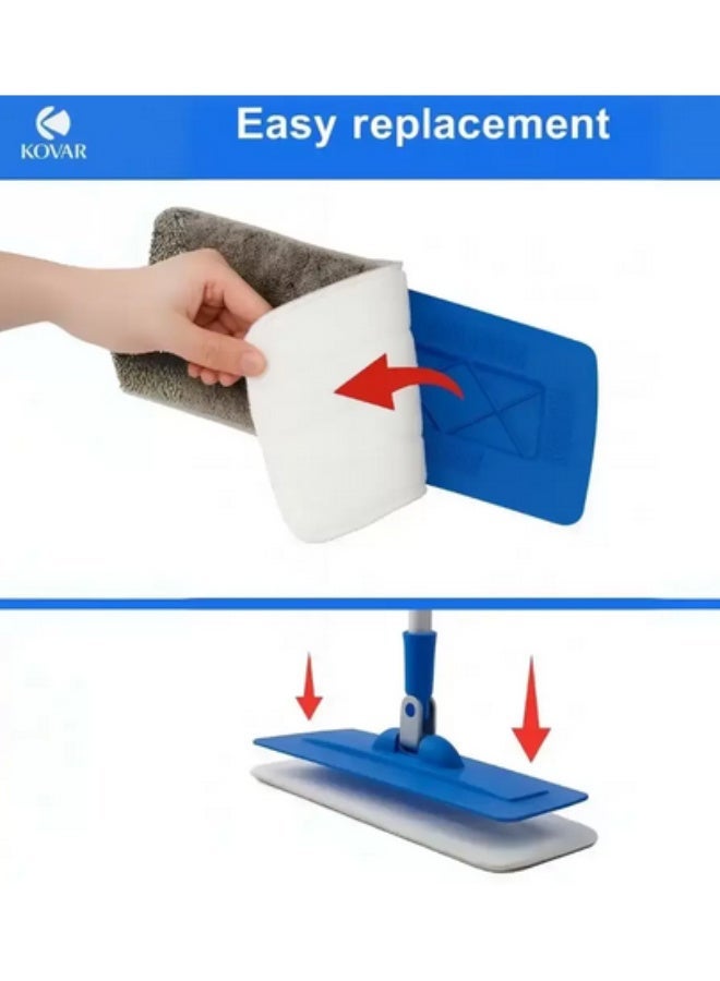 Kovar Microfiber Flat Mop With Telescopic Stainless Steel Handle 40cm - Image 3