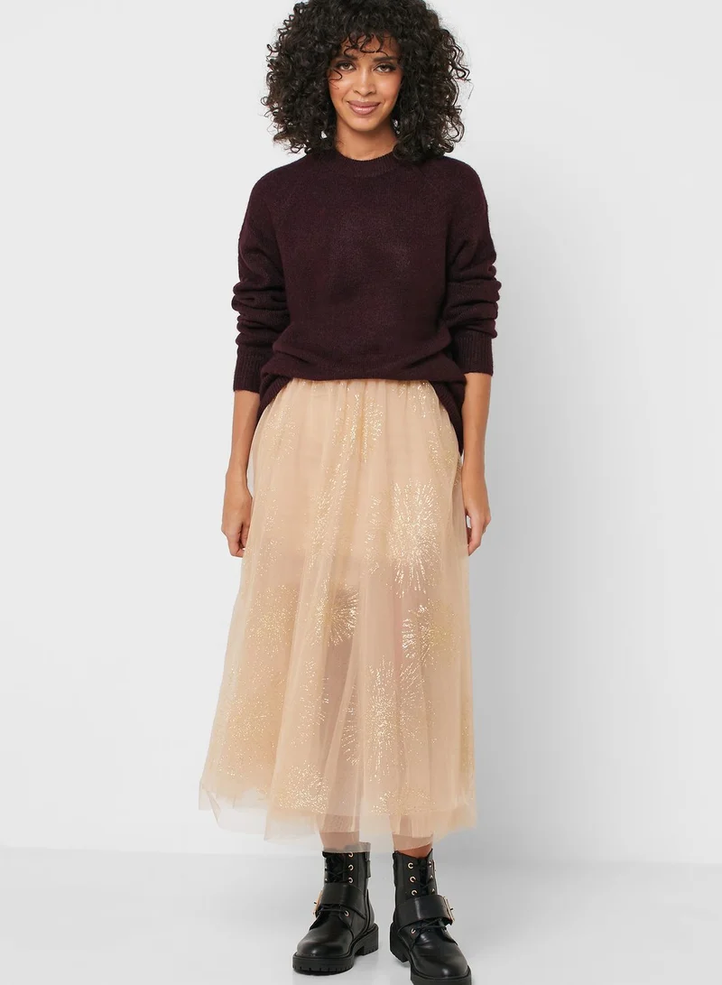 FOREVER 21 Pleated Tulle Skirt