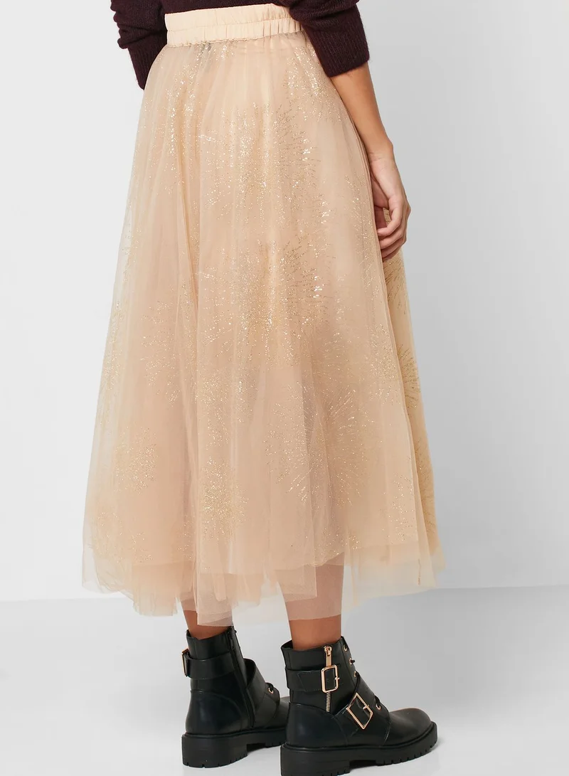 FOREVER 21 Pleated Tulle Skirt