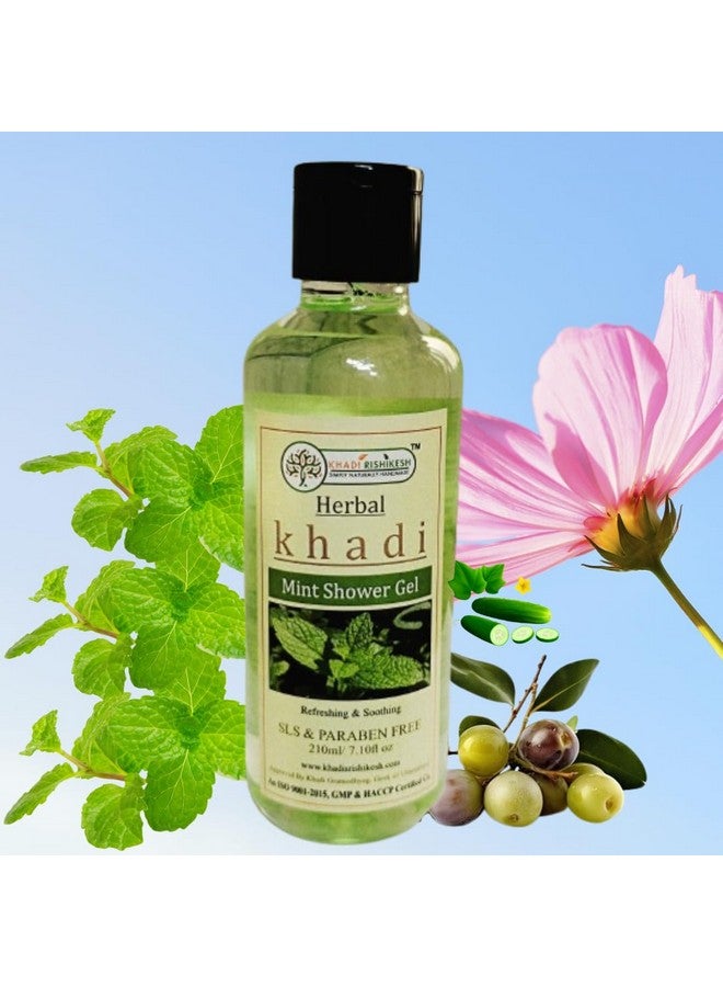 Khadi Rishikesh Herbal Mint Shower Gel For Improving Skin Tone,Reduce Wrinkles,Removing Blackhead,Dead Skin Cell-Women & Men-210Ml - Image 5