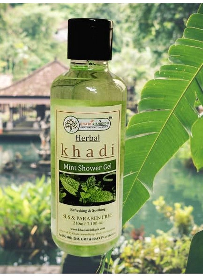 Khadi Rishikesh Herbal Mint Shower Gel For Improving Skin Tone,Reduce Wrinkles,Removing Blackhead,Dead Skin Cell-Women & Men-210Ml - Image 3