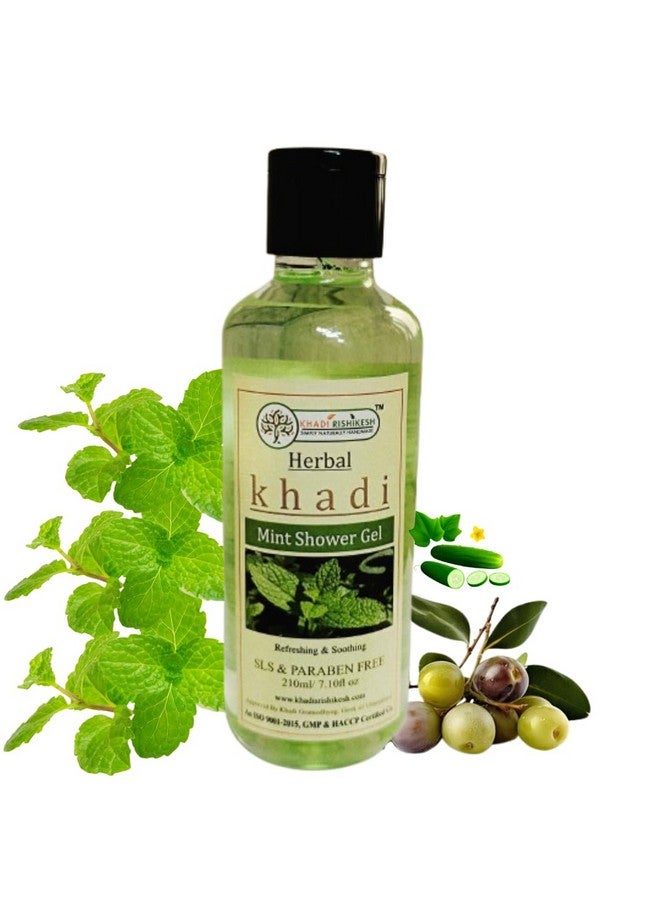 Khadi Rishikesh Herbal Mint Shower Gel For Improving Skin Tone,Reduce Wrinkles,Removing Blackhead,Dead Skin Cell-Women & Men-210Ml - Image 1
