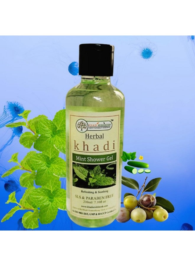 Khadi Rishikesh Herbal Mint Shower Gel For Improving Skin Tone,Reduce Wrinkles,Removing Blackhead,Dead Skin Cell-Women & Men-210Ml - Image 4