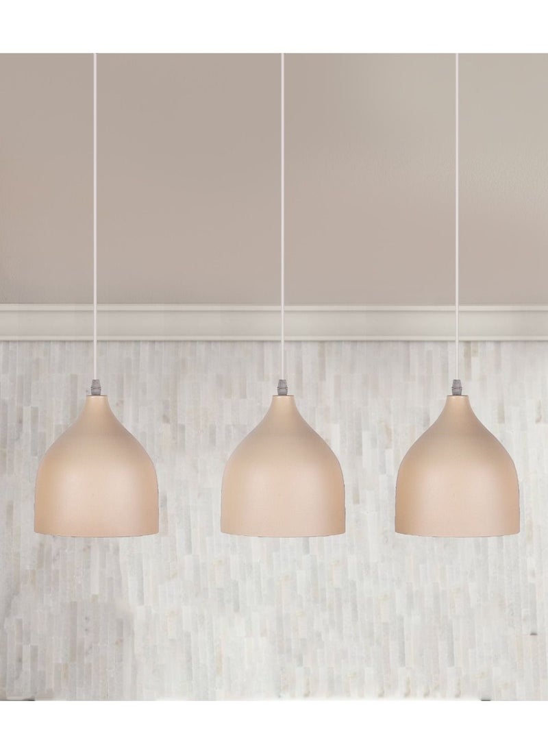 El Rawda Lighting Naomi Triple Ceiling Lamp | modern decorative LED E27 pendant light ceiling lamp hanging | suitable for any room | Color: Beige | Size: 70x70 cm - Image 3