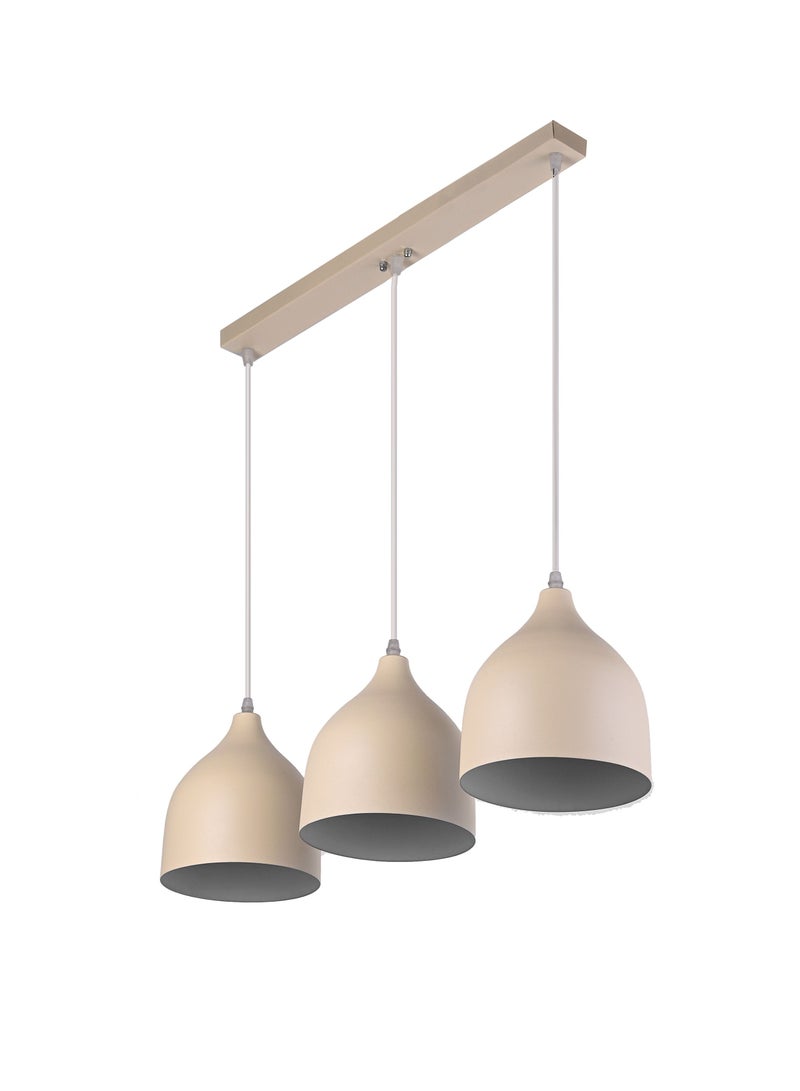 El Rawda Lighting Naomi Triple Ceiling Lamp | modern decorative LED E27 pendant light ceiling lamp hanging | suitable for any room | Color: Beige | Size: 70x70 cm - Image 1