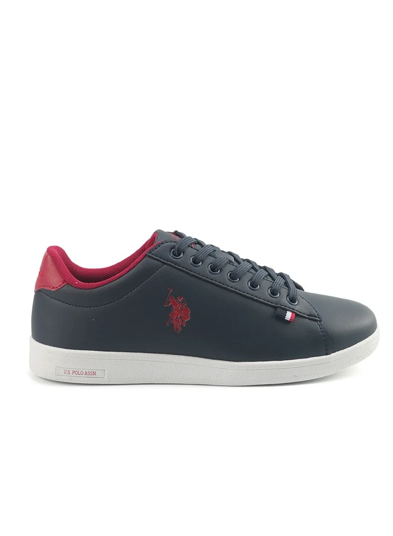 يو اس بولو اسن Women's Navy Sneakers with Red Contrast – Bold Lace-Up Style for Striking Everyday Look