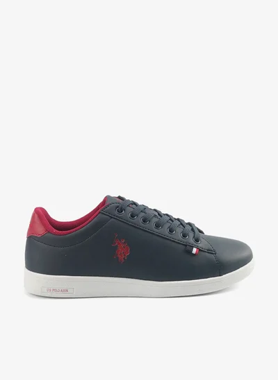 U.S. Polo Assn. Women's Navy Sneakers with Red Contrast Shoes - Bold Lace-Up Style for Striking Everyday Look