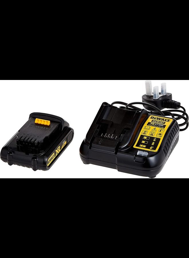 DEWALT 18V 13mm Compact Hammer Drill Driver charger and kit box - Image 2
