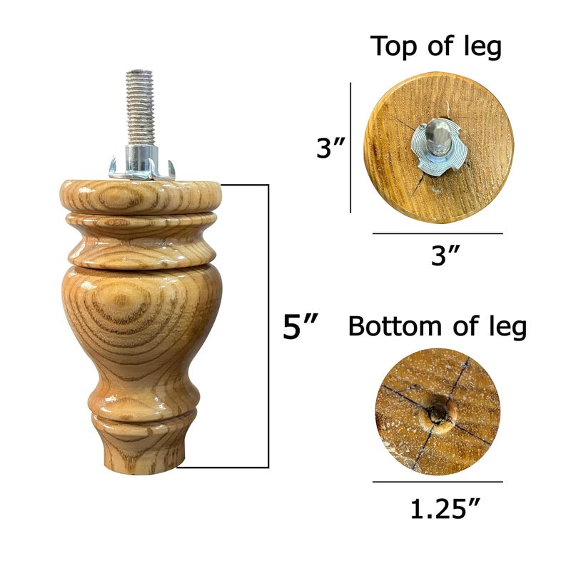 ASHOFY Handmade White Cedar Wooden Sofa Leg Cabinate Leg Chowki Leg Height 5 Inch Light Brown Color White Cedar Wood 1 - Image 2