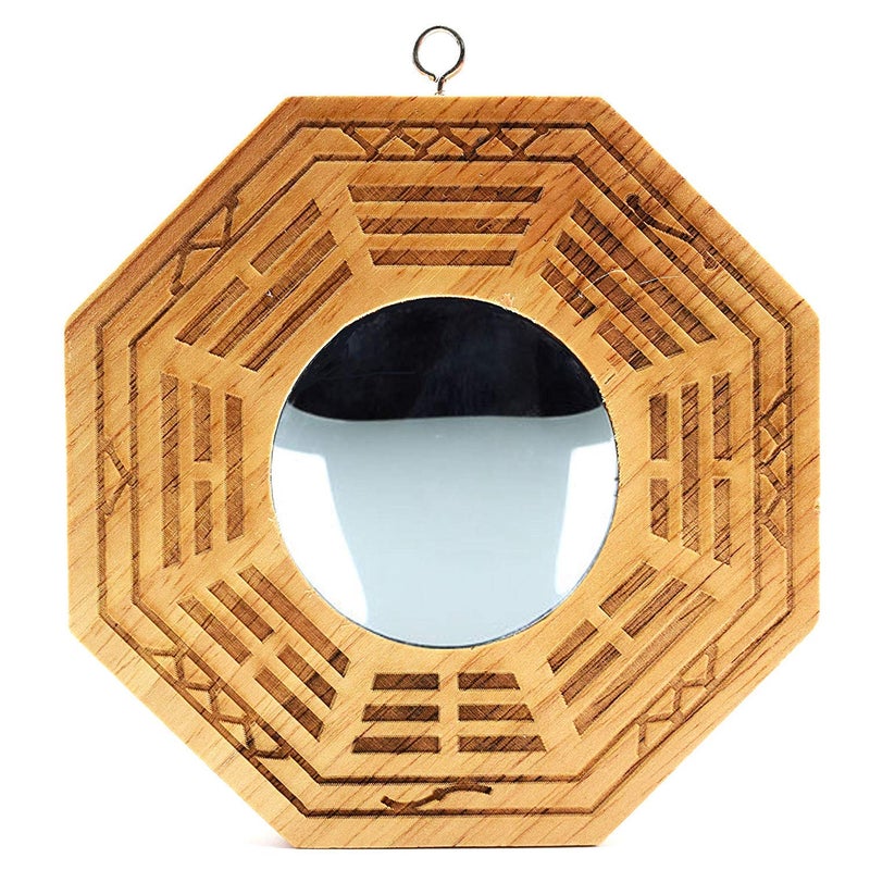 BetterUS better us Feng Shui Wood Chinese Bagua Mirror 4 Inch (Convex) - Image 1