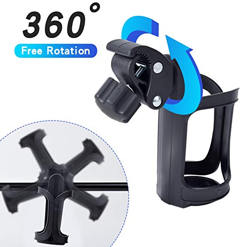 Eucredy Universal Stroller Cup Holder, Upgrade Cup Holder for Walker, Attachable Bike Water Bottle Holder, Drink Holder Attachment for Wheelchair, Motorcycle, Scooter, Bicycle, Rolling Walker, Trolley - Image 4