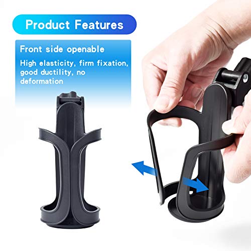 Eucredy Universal Stroller Cup Holder, Upgrade Cup Holder for Walker, Attachable Bike Water Bottle Holder, Drink Holder Attachment for Wheelchair, Motorcycle, Scooter, Bicycle, Rolling Walker, Trolley - Image 3