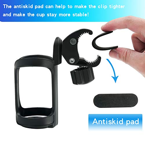Eucredy Universal Stroller Cup Holder, Upgrade Cup Holder for Walker, Attachable Bike Water Bottle Holder, Drink Holder Attachment for Wheelchair, Motorcycle, Scooter, Bicycle, Rolling Walker, Trolley - Image 5