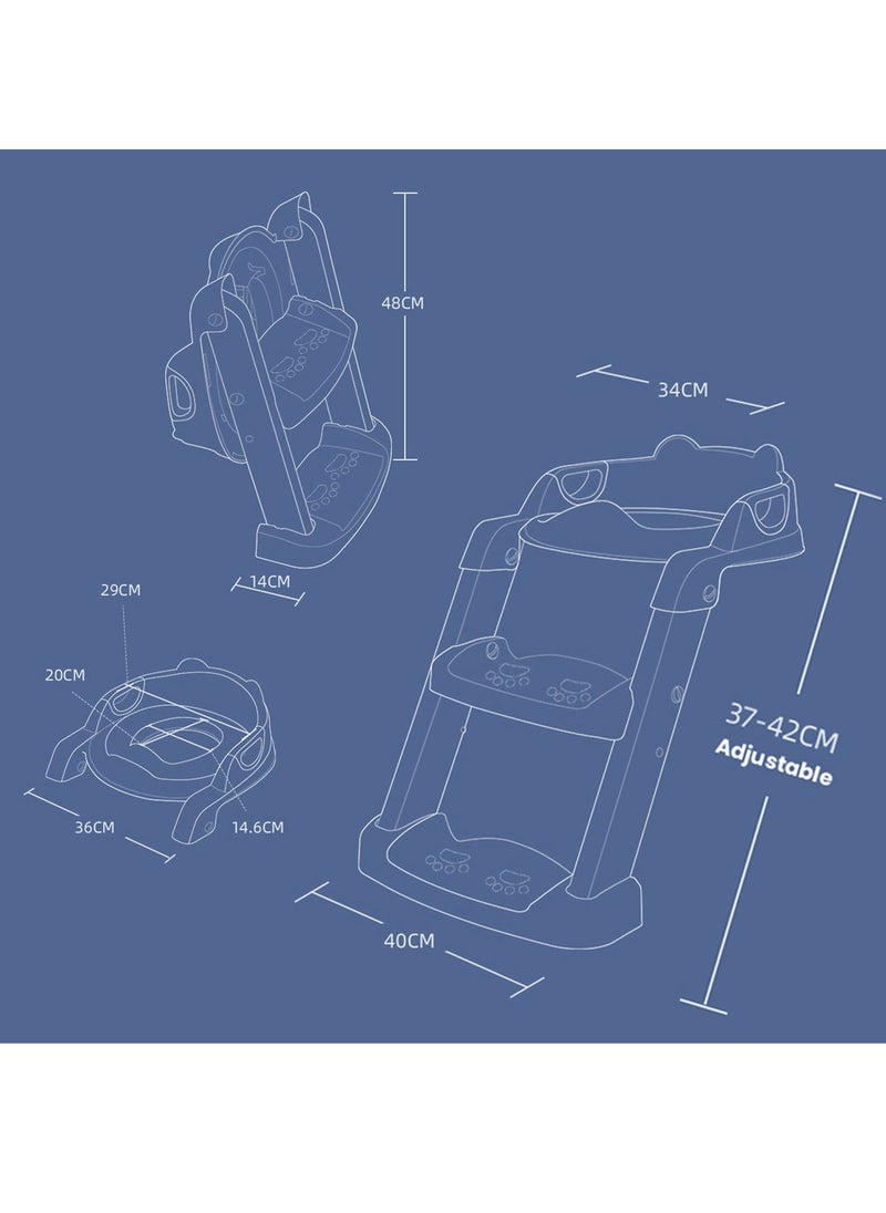 Eazy Kids - Step Stool Foldable Potty Trainer Seat - Blue - Image 1