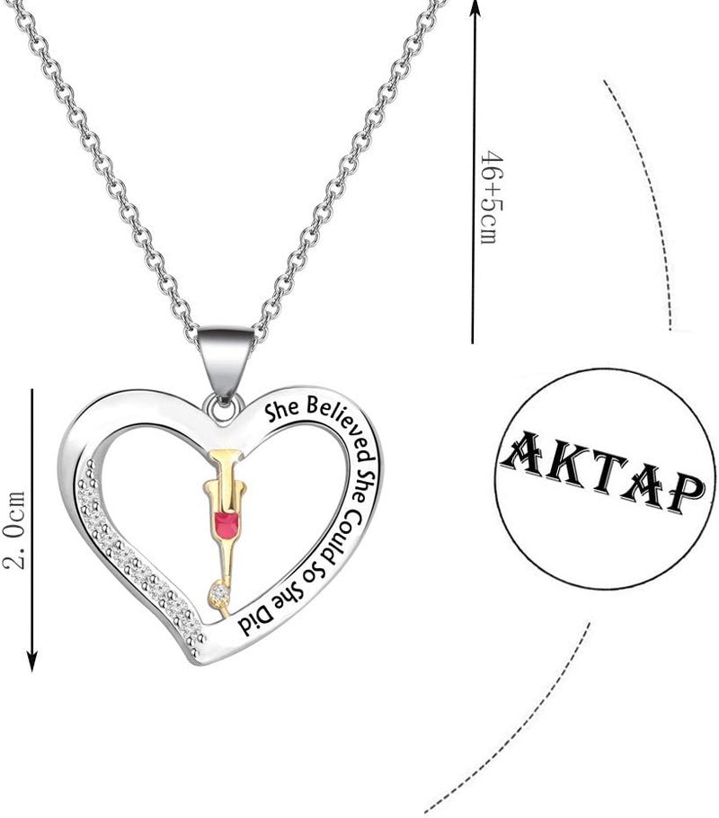 AKTAP Nurse Phlebotomist Necklace She Believed She Could Doctors Medical Nursing Jewelry Graduation Gifts for Medical Technologist - Image 5