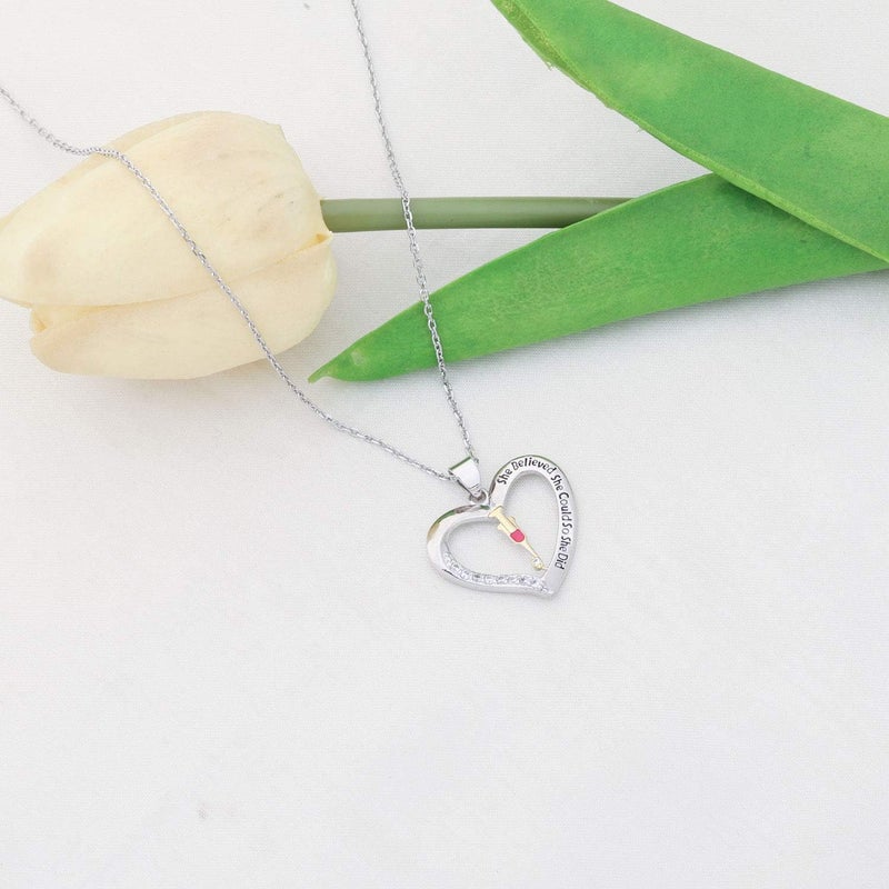 AKTAP Nurse Phlebotomist Necklace She Believed She Could Doctors Medical Nursing Jewelry Graduation Gifts for Medical Technologist - Image 3