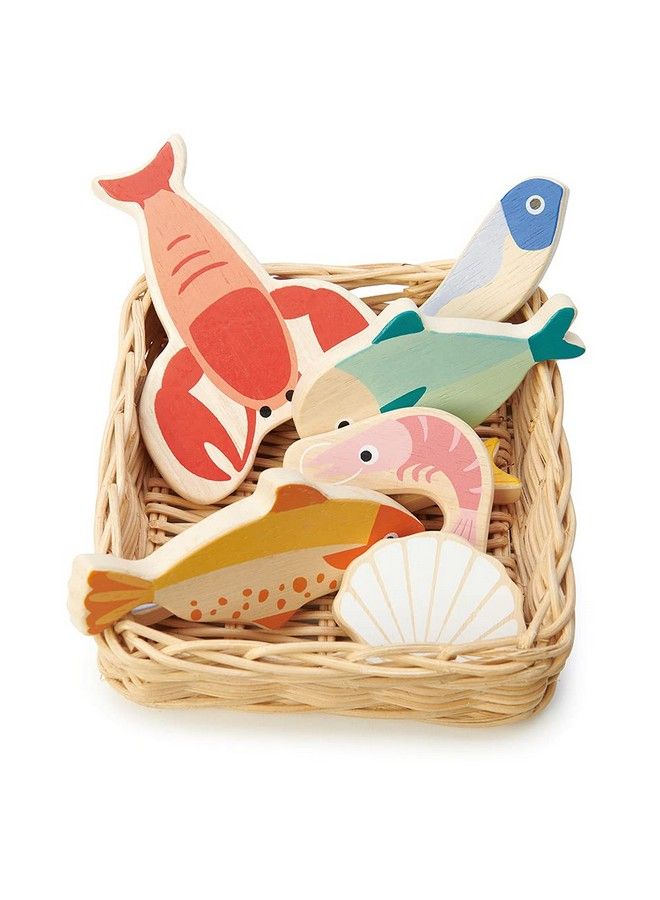 Tender Leaf Toys Seafood Basket Pretend Food Play Supermarket Shopping Game Accessories Educational Learning Toys For Children 3+ - Image 3