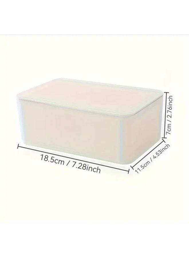 White Tissue Box With Sealed Cover Reusable Desktop Storage Container - Image 4