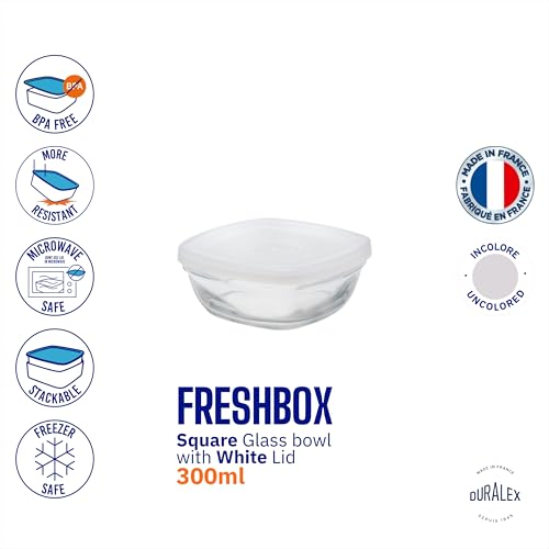 Duralex France FreshBox Square Tempered Glass Storage Container with Lid 300 ml Set of 1 | 3X Stronger & Durable | Thermal & Shock Resistant | Microwave, Dishwasher, Freezer Safe | Kitchen Dinning - Image 5