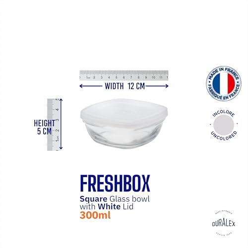 Duralex France FreshBox Square Tempered Glass Storage Container with Lid 300 ml Set of 1 | 3X Stronger & Durable | Thermal & Shock Resistant | Microwave, Dishwasher, Freezer Safe | Kitchen Dinning - Image 4