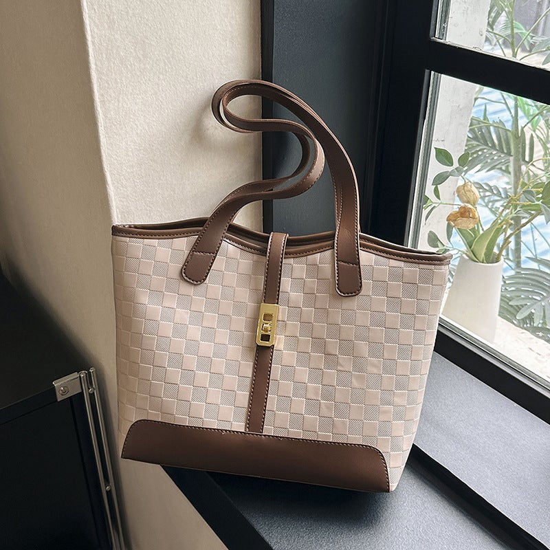 Western Style Texture Commuter Tote Bag 2023 New Large Capacity Casual Simple Fashion Women'S Bag Shoulder Handbag Bag - Image 1