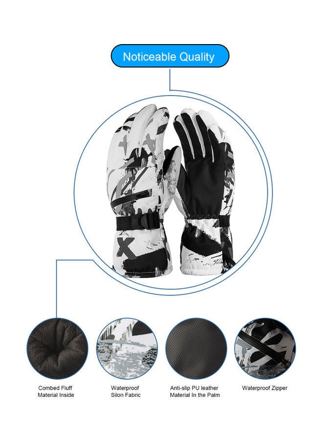 NIBEMINENT Ski Graffiti Zipper Gloves M - Image 4