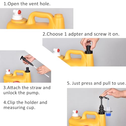 onsogi Vent Hole Pump for Liquid Laundry Detergent Bottle Dispenser Pump with Cup Holder and Measuring Cup, Ideal for Laundry Room Accessories Storage Organization, Made to Fit All, 1 Pack, Black - Image 5