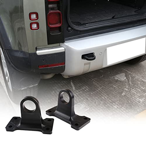 Yiwang Aluminum Alloy Iron Rear Bumper Tow Hook Rescue Accessories 2PCS for Land Rover Defender 110 2020-2022 (Black) - Image 1