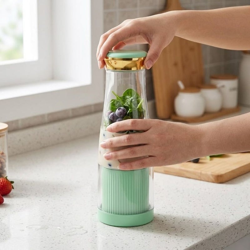 Portable Mini Juice Blender Bottle - Green - A1-462 - Image 2