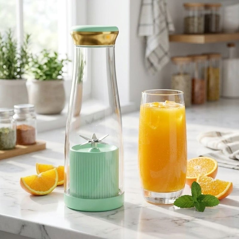 Portable Mini Juice Blender Bottle - Green - A1-462 - Image 4