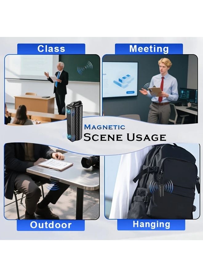 128GB Voice Recorder Noise Reduction USB MP3 Playback Magnetic Portable 2500mAh Battery - Image 5