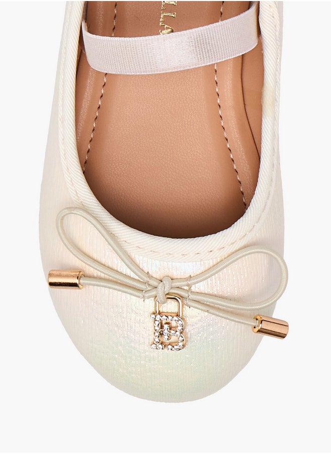Flora Bella By Shoexpress Girls Bow Accent Ballerina Shoes with Elasticated Strap  - Image 4