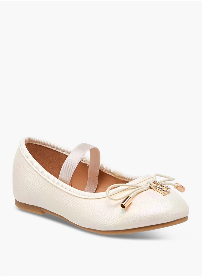 فلورا بيلا من شو إكسبرس Girls Bow Accent Ballerina Shoes with Elasticated Strap